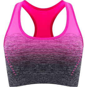 1pc/2pcs/3pcsMedium Support Two Tone Racer Back Sports Bra, Fitness Workout Running Yoga Bra (Color: Rose Red, size: M(6))