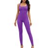 Women Yoga Romper Workout Ribbed Sleeveless Sport Stretch Jumpsuit Playsuit